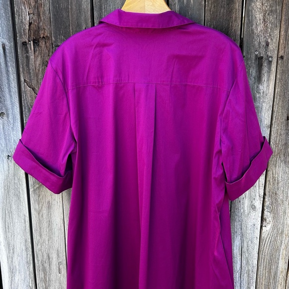 Chico’s Popover Shirtdress High Low Hem Cotton Blend Purple XL - Picture 11 of 16